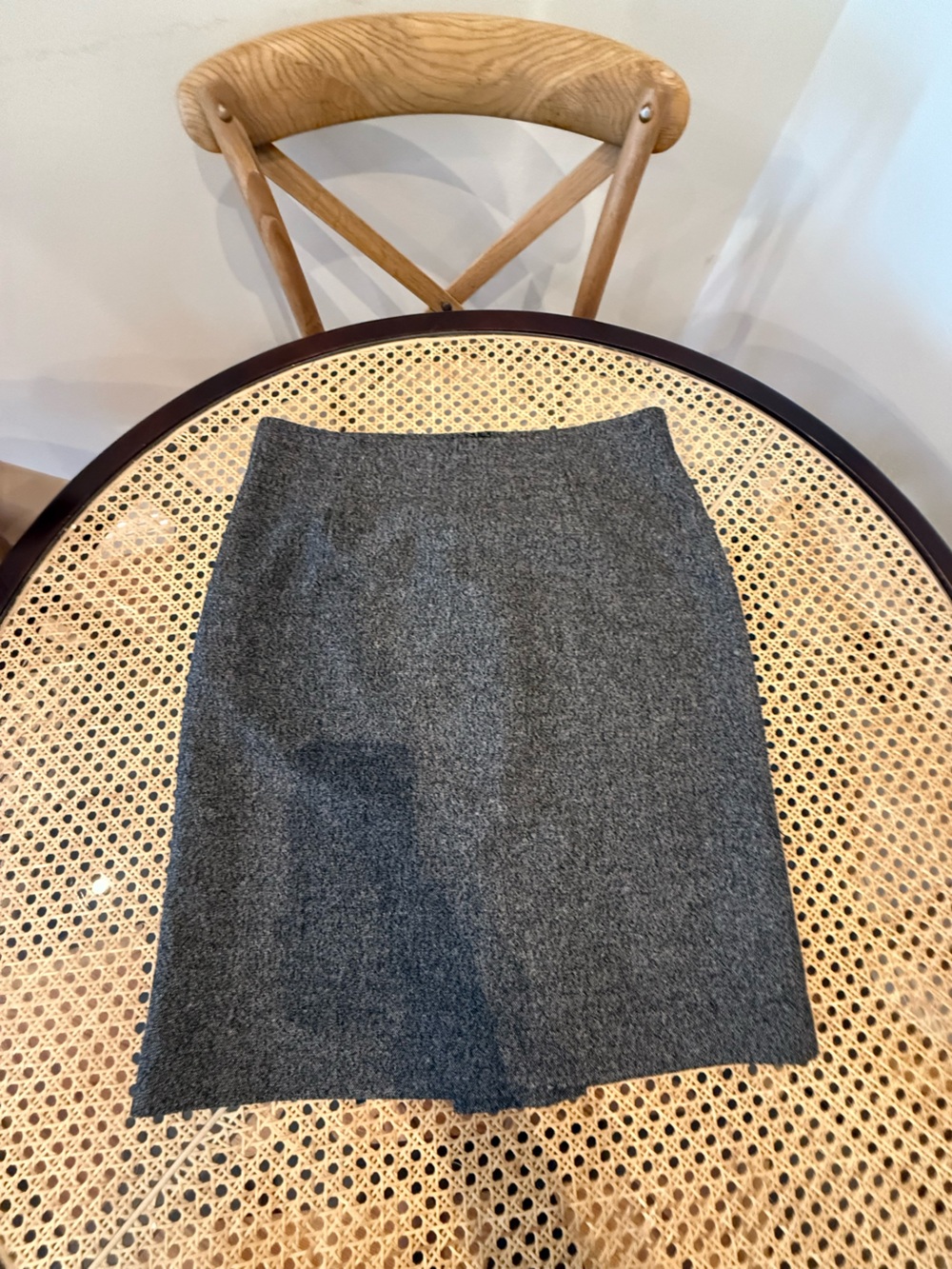 Banana Republic grey black & white Tweed skirt sz 8 pencil wool blend